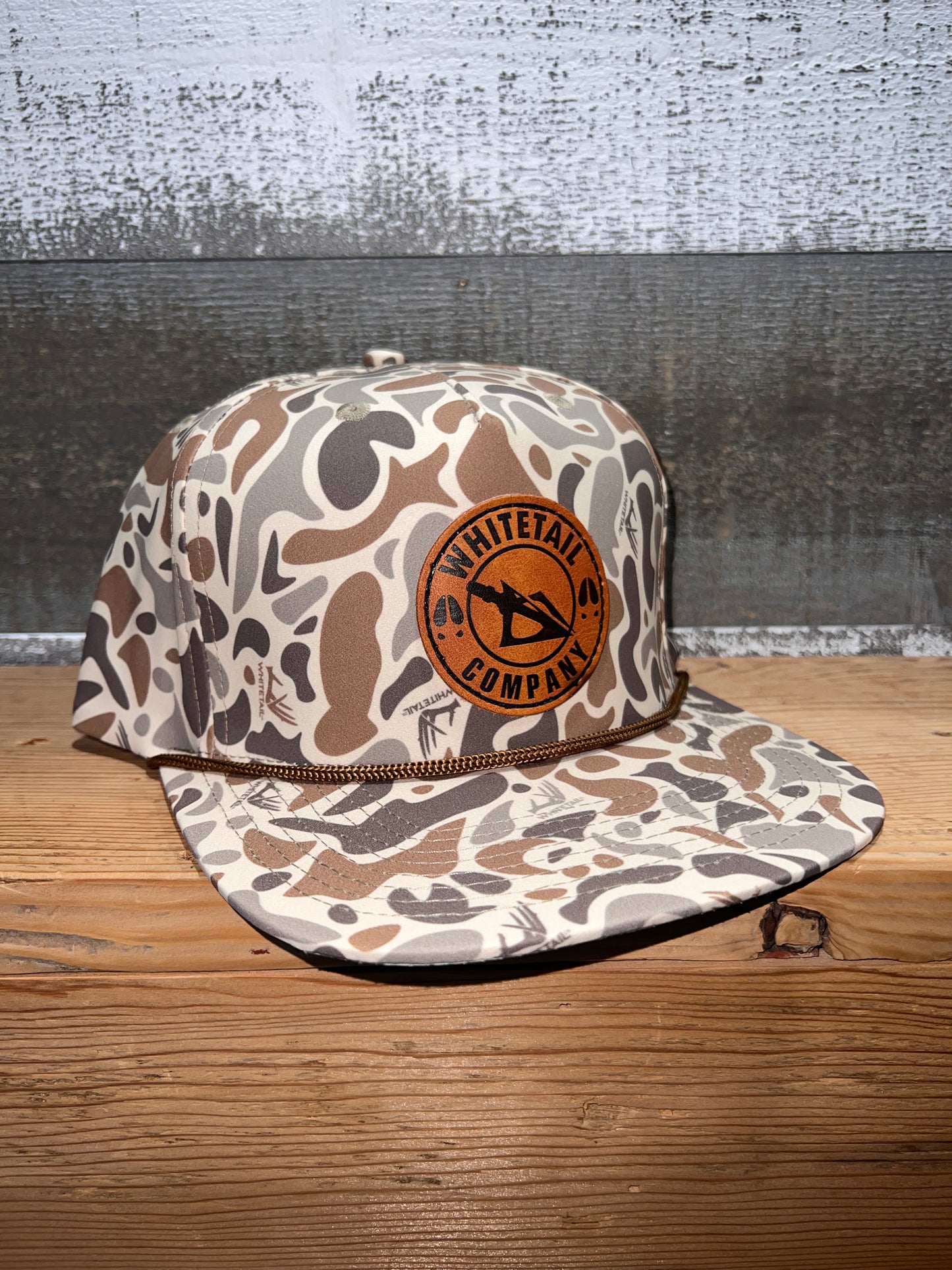 Whitetail Co. Leather Broadhead Patch Old Camo Trucker