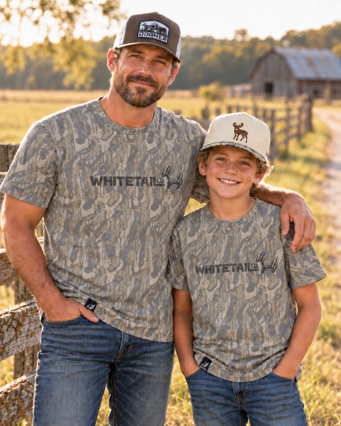 Whitetail Co. | Old Faded Tee | Tree Bark Camo | Kids