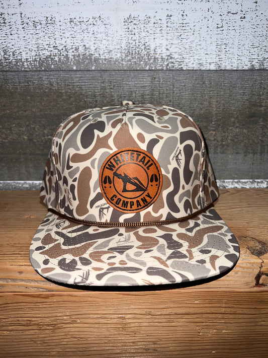 Whitetail Co. Leather Broadhead Patch Old Camo Trucker
