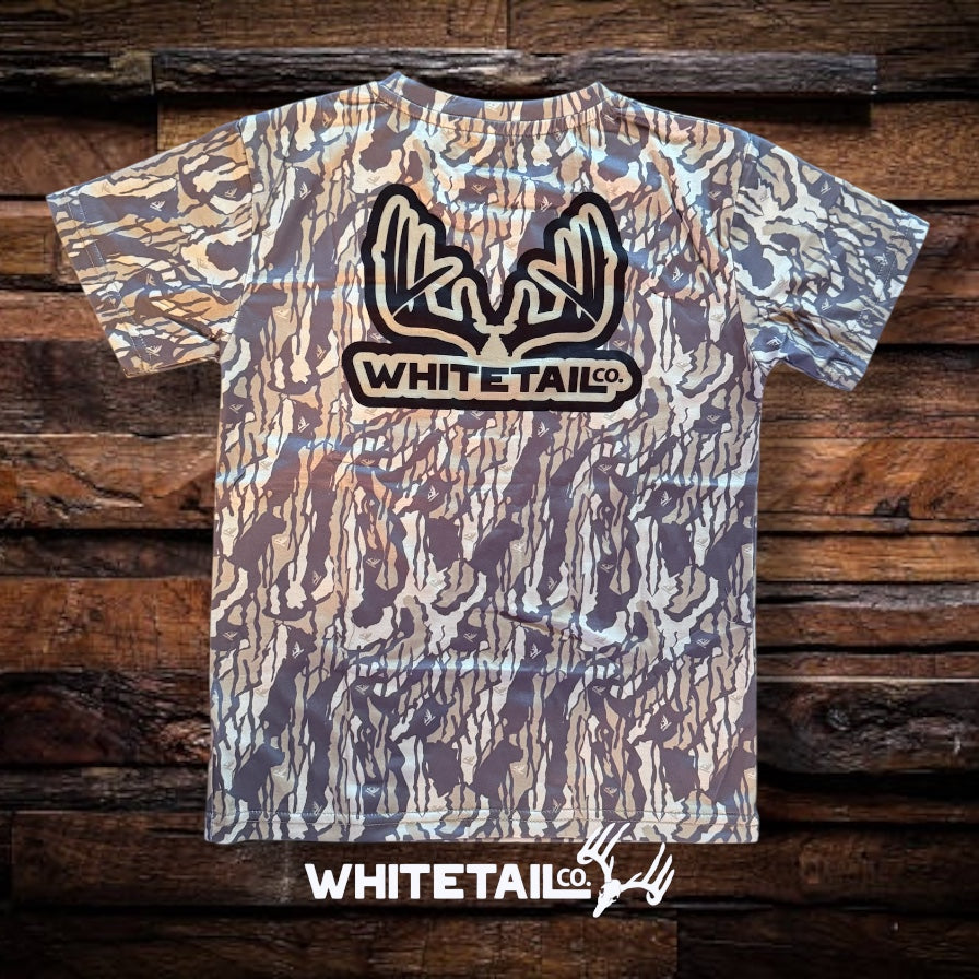 Whitetail Co. Youth Old Tree Bark Camo Faded Pocket Tee