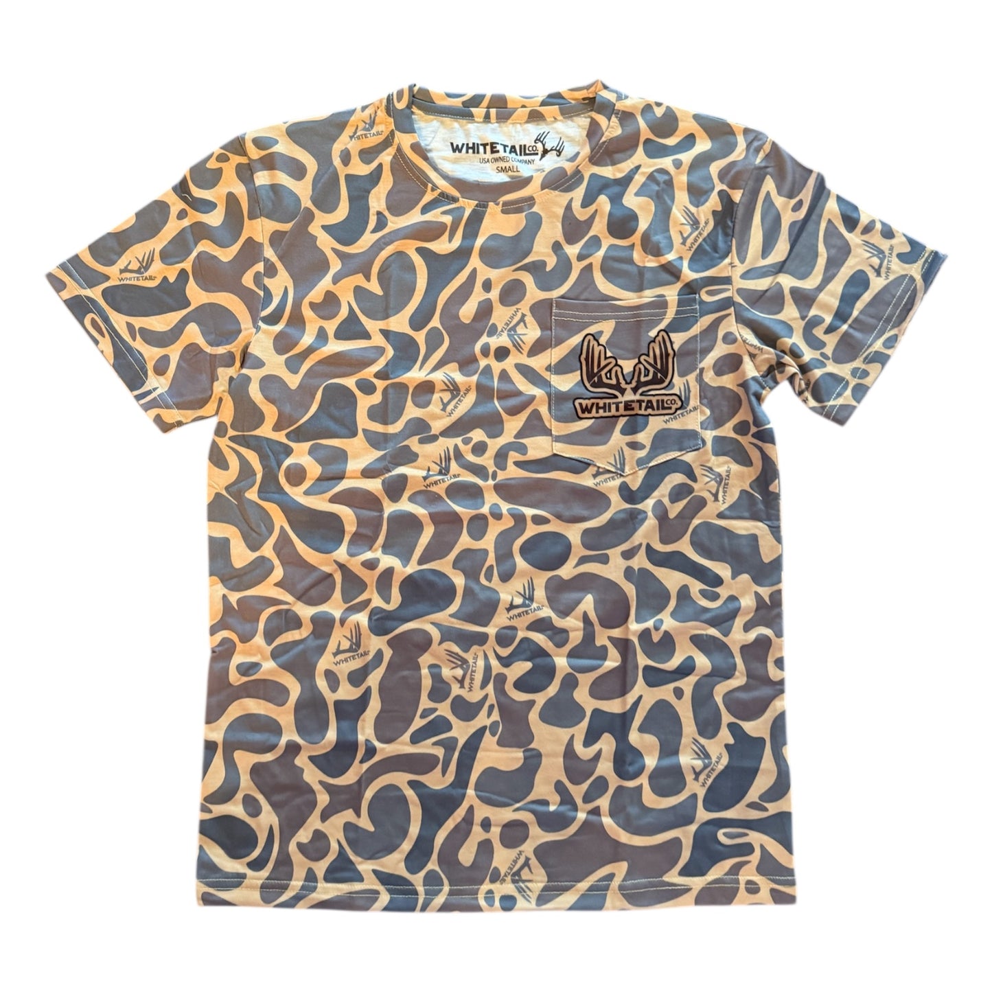 New !!! Whitetail Co. Old Duck Camo Faded Pocket Tee