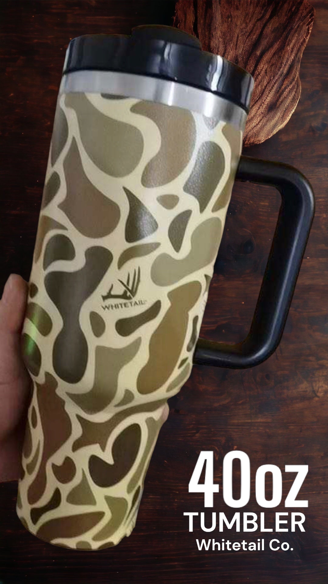 Whitetail Co. 40oz. Tumbler Old School Camo