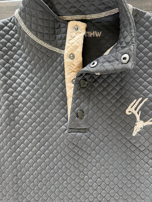 Whitetail Co. Rut Line Waffle 1/4 Button Sweatshirt
