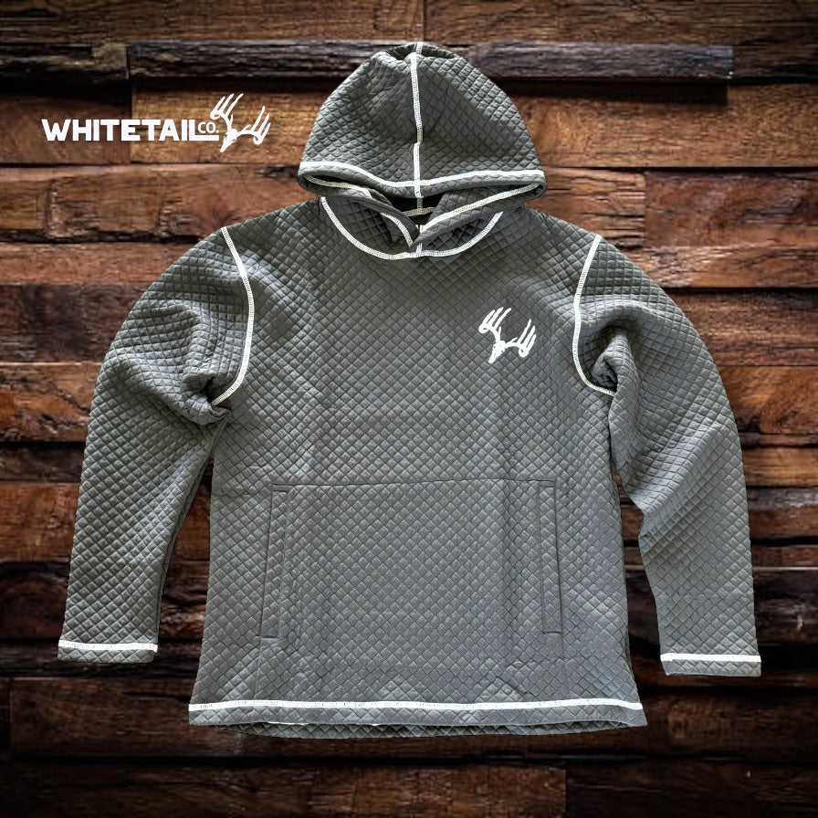 Whitetail Co. Rut Line Waffle Hoodie Black (SIZE UP)