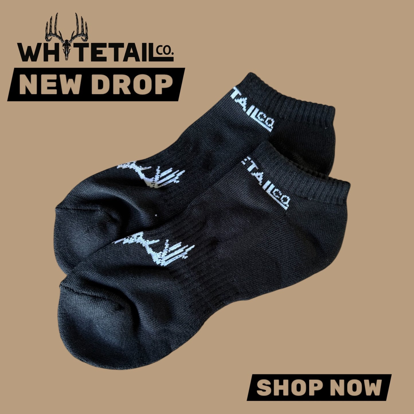 Whitetail Co. Bamboo Base Layer Black Ankle Socks