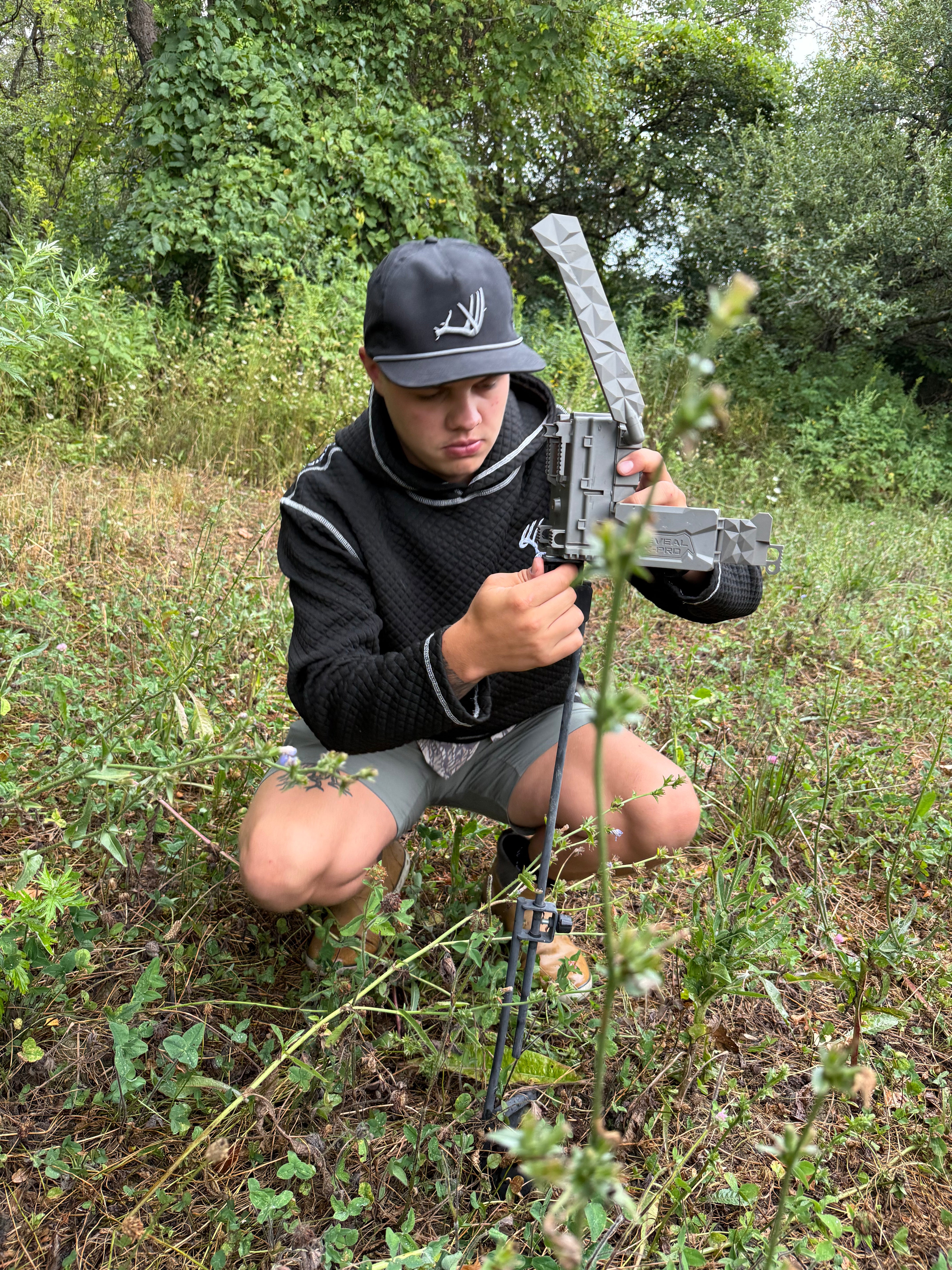 Whitetail Co. Rut Line Waffle Hoodie Black