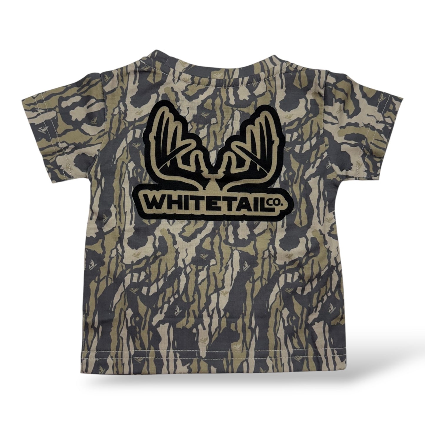 New !!! Whitetail Co. Toddler Old Tree Bark Camo Faded Pocket Tee