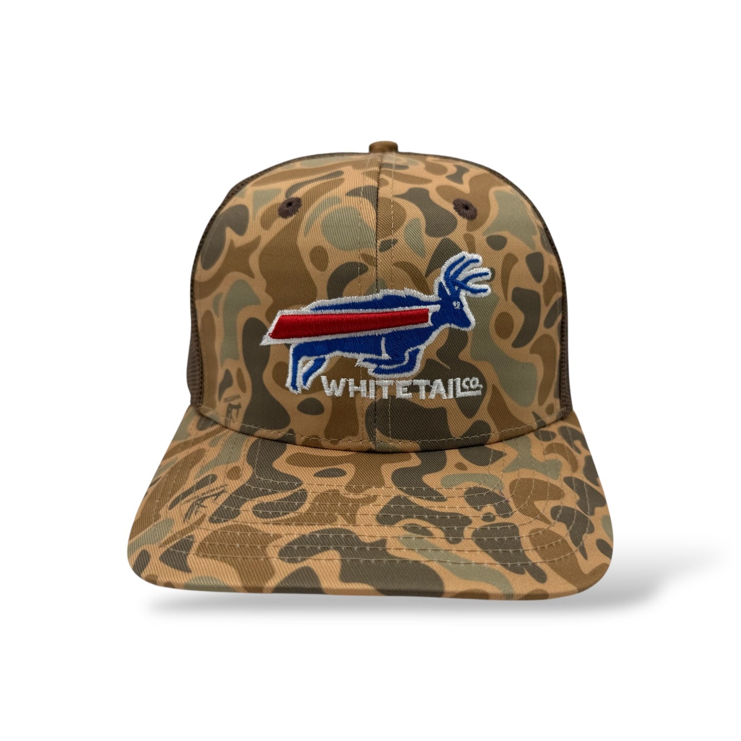 New !!! Whitetail Co. Buff Buck Duck Brown Camo Trucker