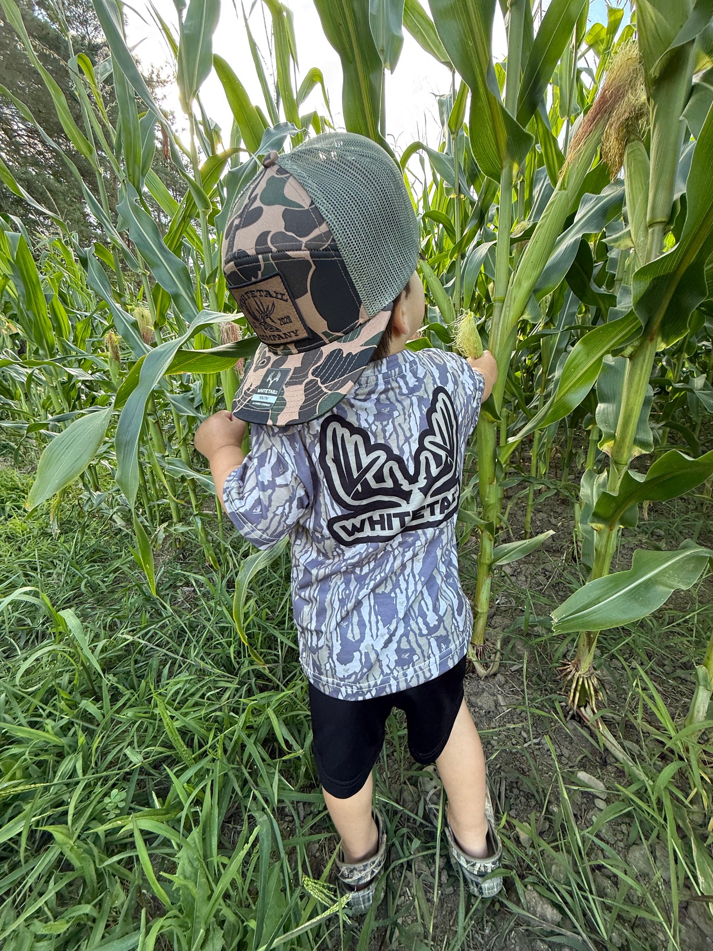 Whitetail Co. Toddler Old Tree Bark Camo Faded Pocket Tee