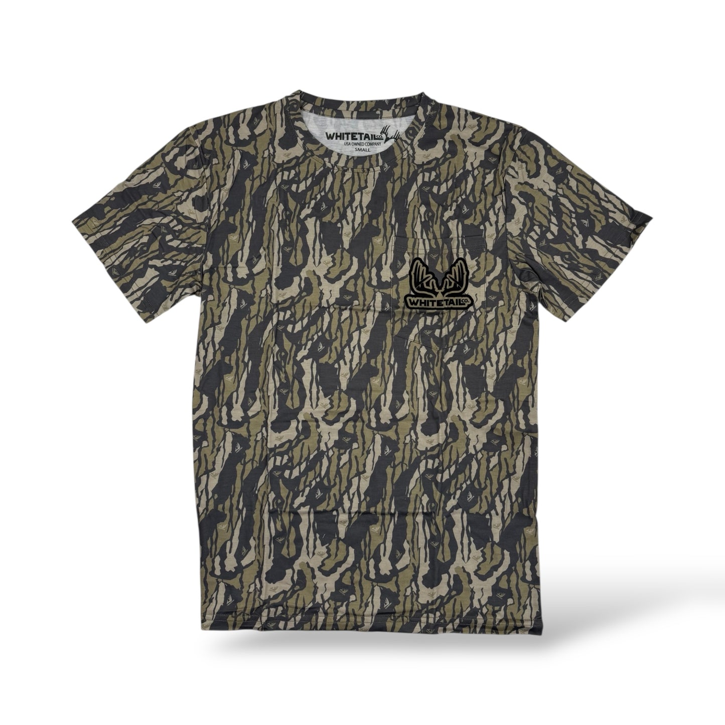 Whitetail Co. Old Tree Bark Camo Faded Pocket Tee