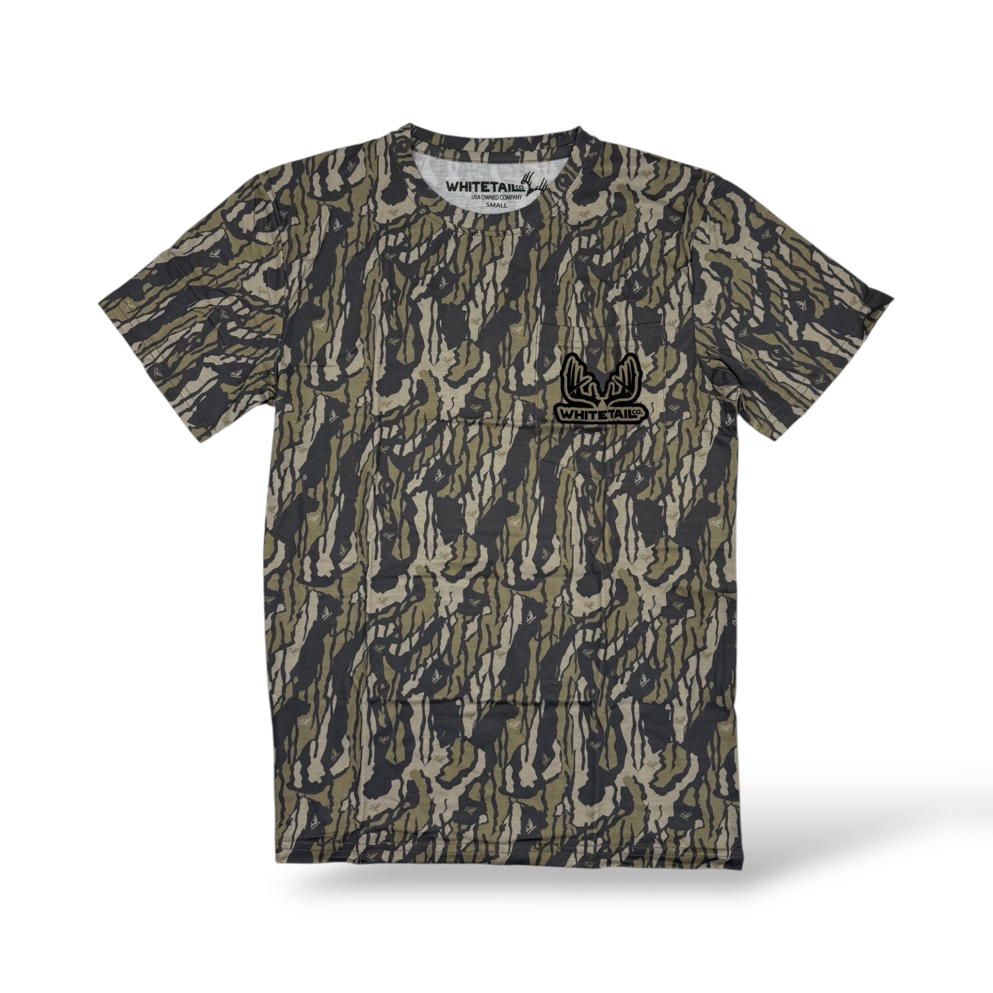 Whitetail Co. Old Tree Bark Camo Faded Pocket Tee