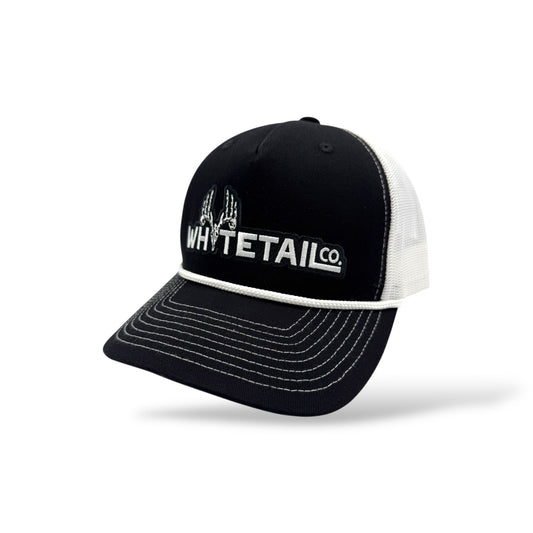 Whitetail Co. Logo Trucker Ropy Black/White