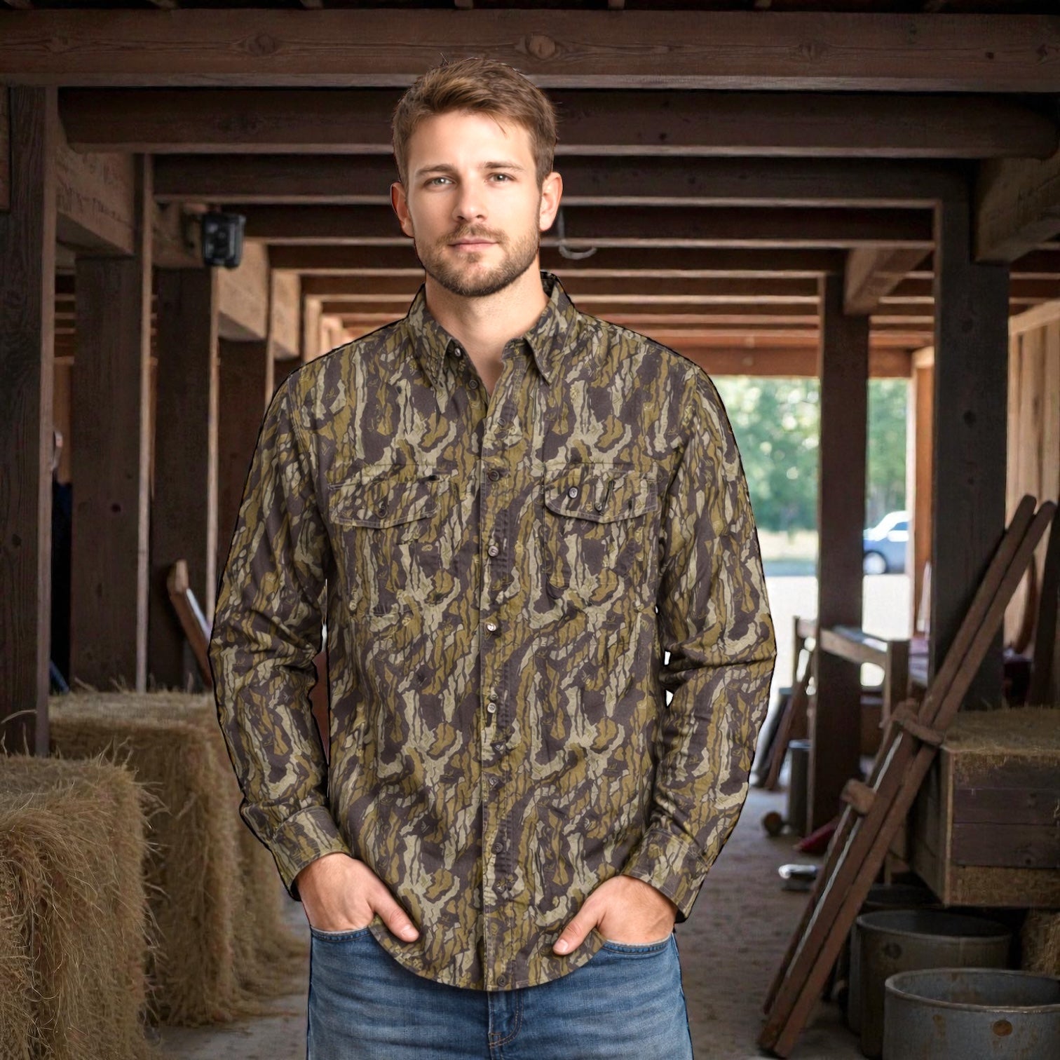 Coming Fall 26 Whitetail Co. Old Tree Bark Worn Corduroy Button Up