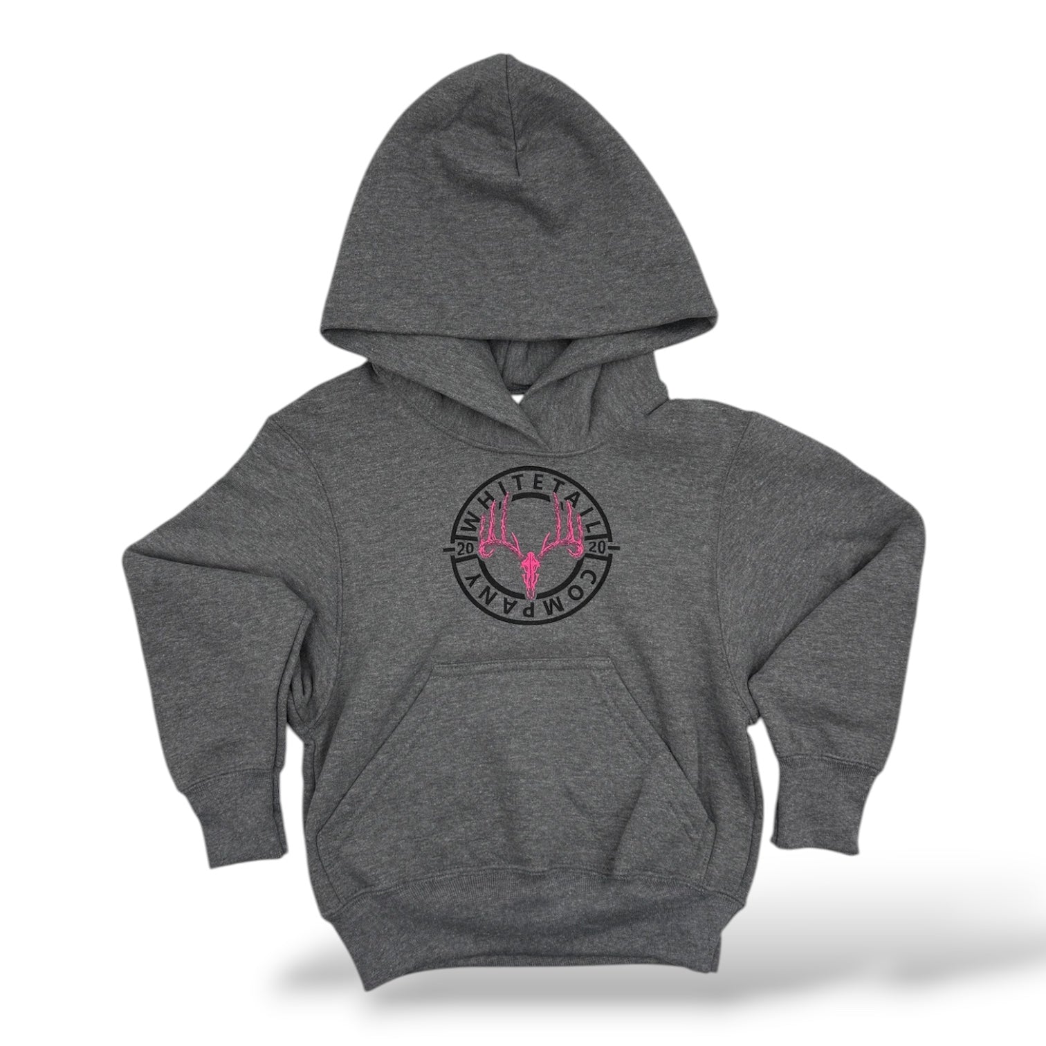 Whitetail Co. Youth Fleece Hoodie Graphite Heather/Pink