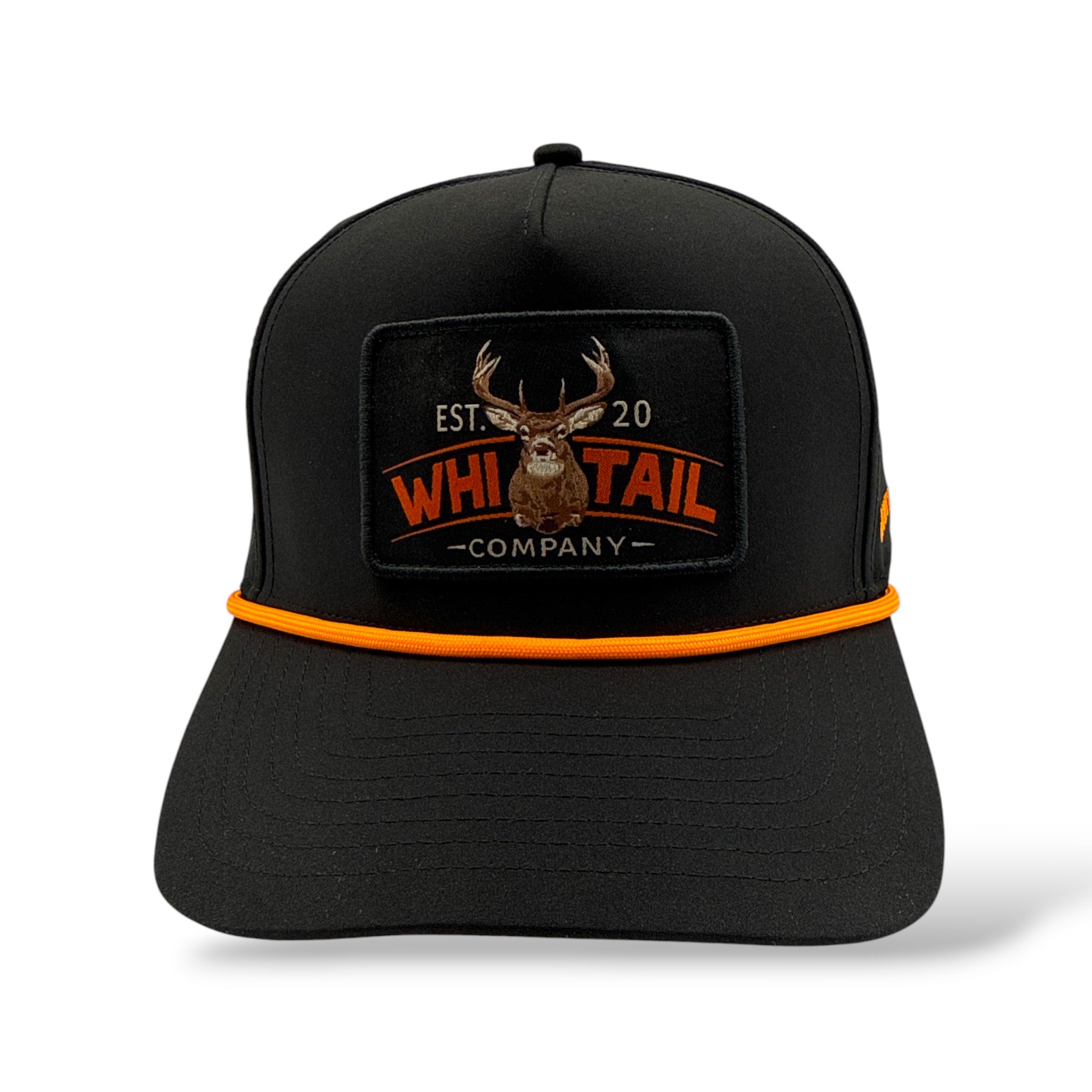 Whitetail Co. | Wall Hanger | Trucker | Black | Ropy | Solid Back