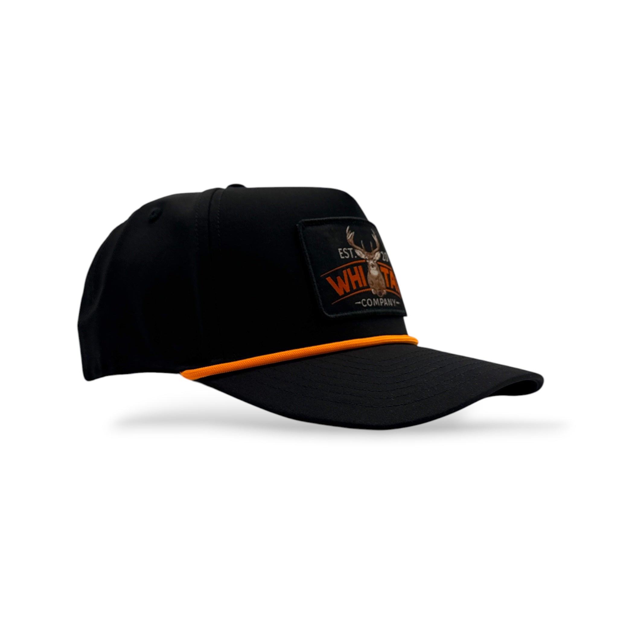 Whitetail Co. | Wall Hanger | Trucker | Black | Ropy | Solid Back