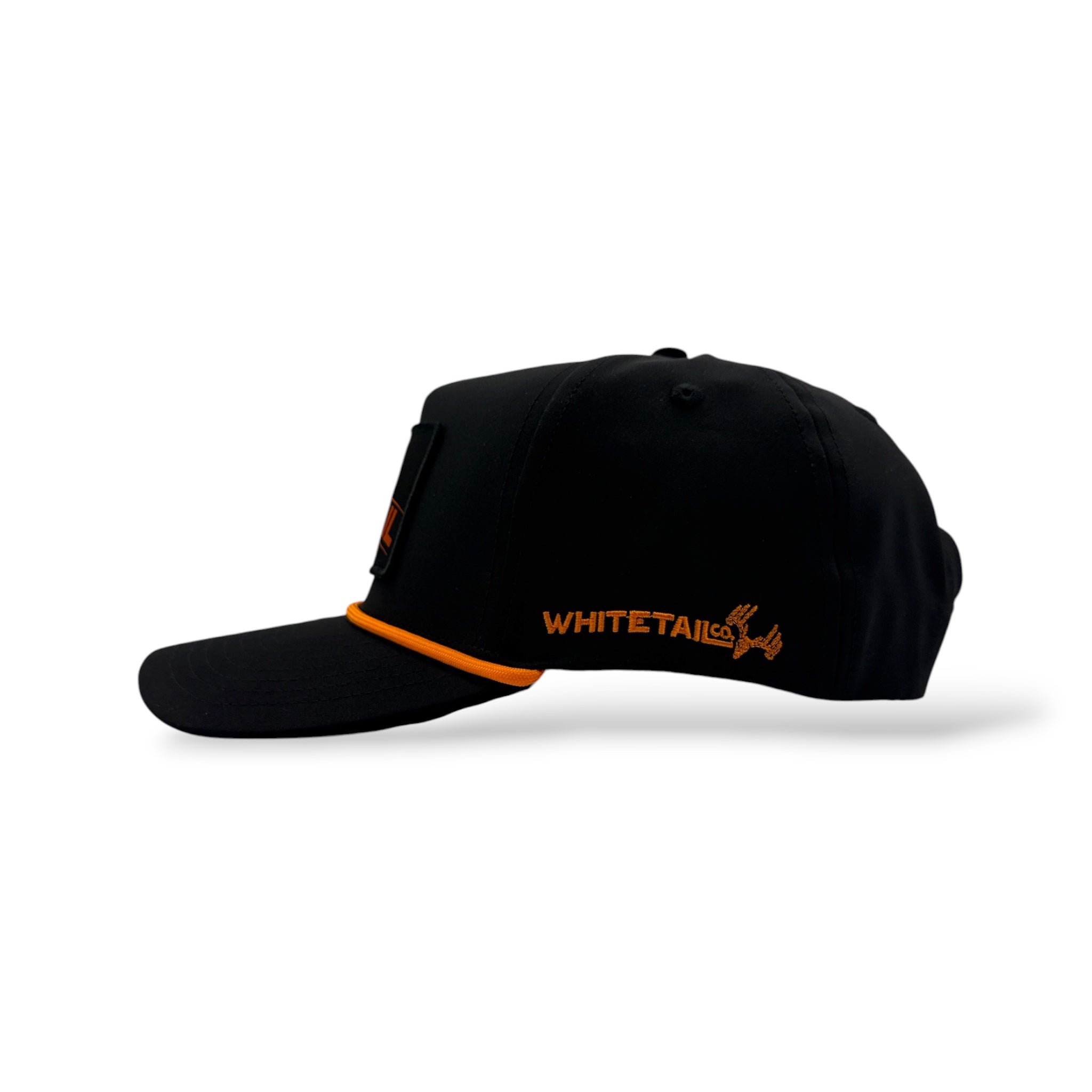 Whitetail Co. | Wall Hanger | Trucker | Black | Ropy | Solid Back