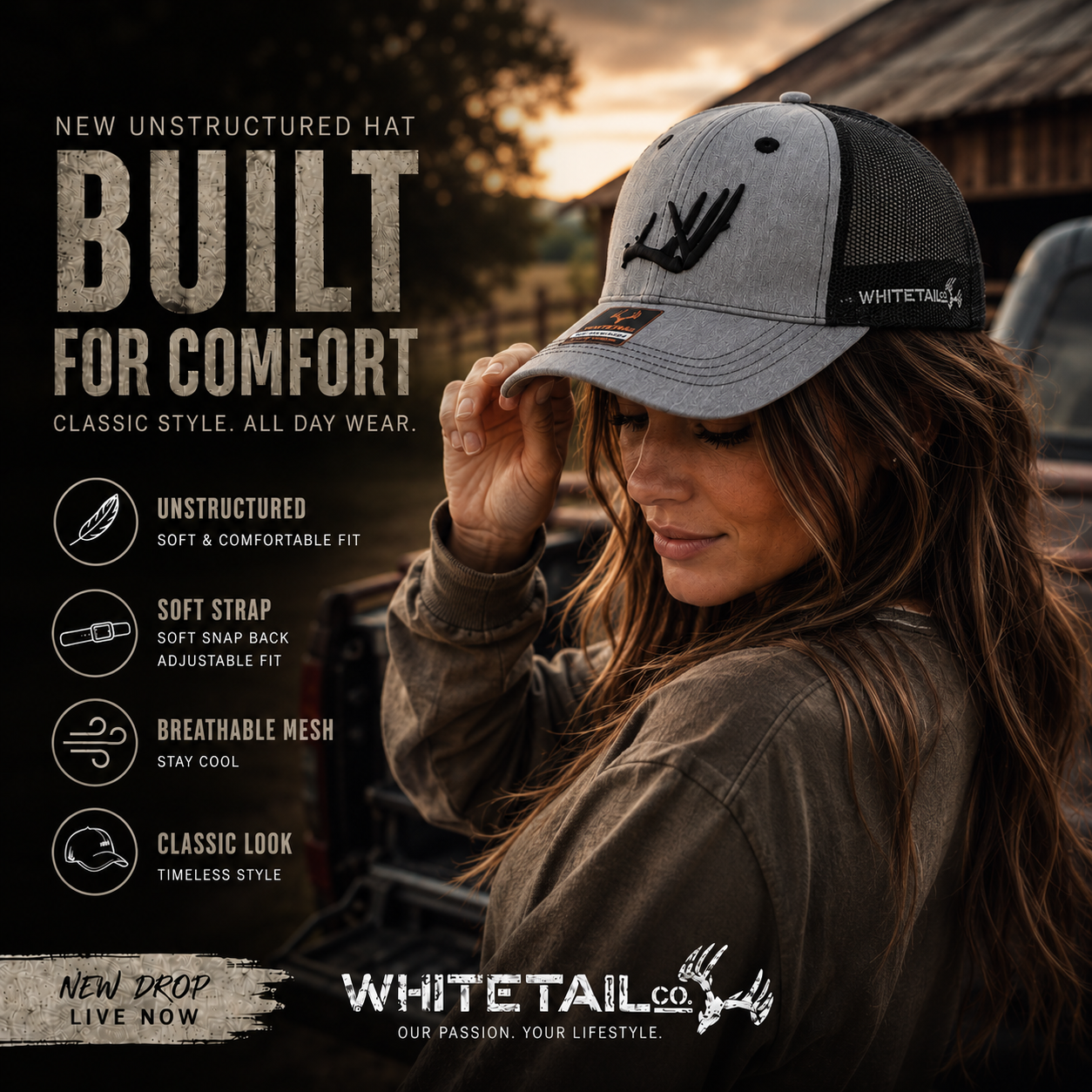 Whitetail Co. Shed Hunter Heather/Black Unstructured