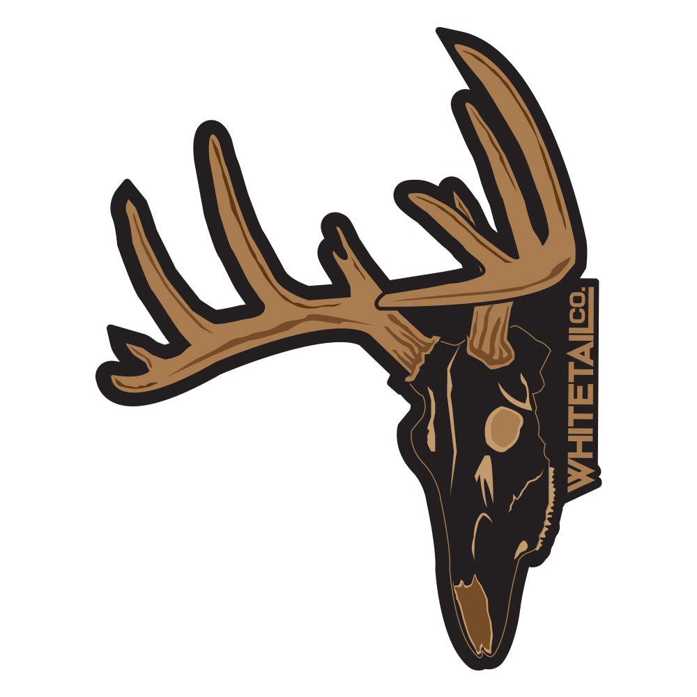 Whitetail Co. Black/Gold Skull 5" Decal