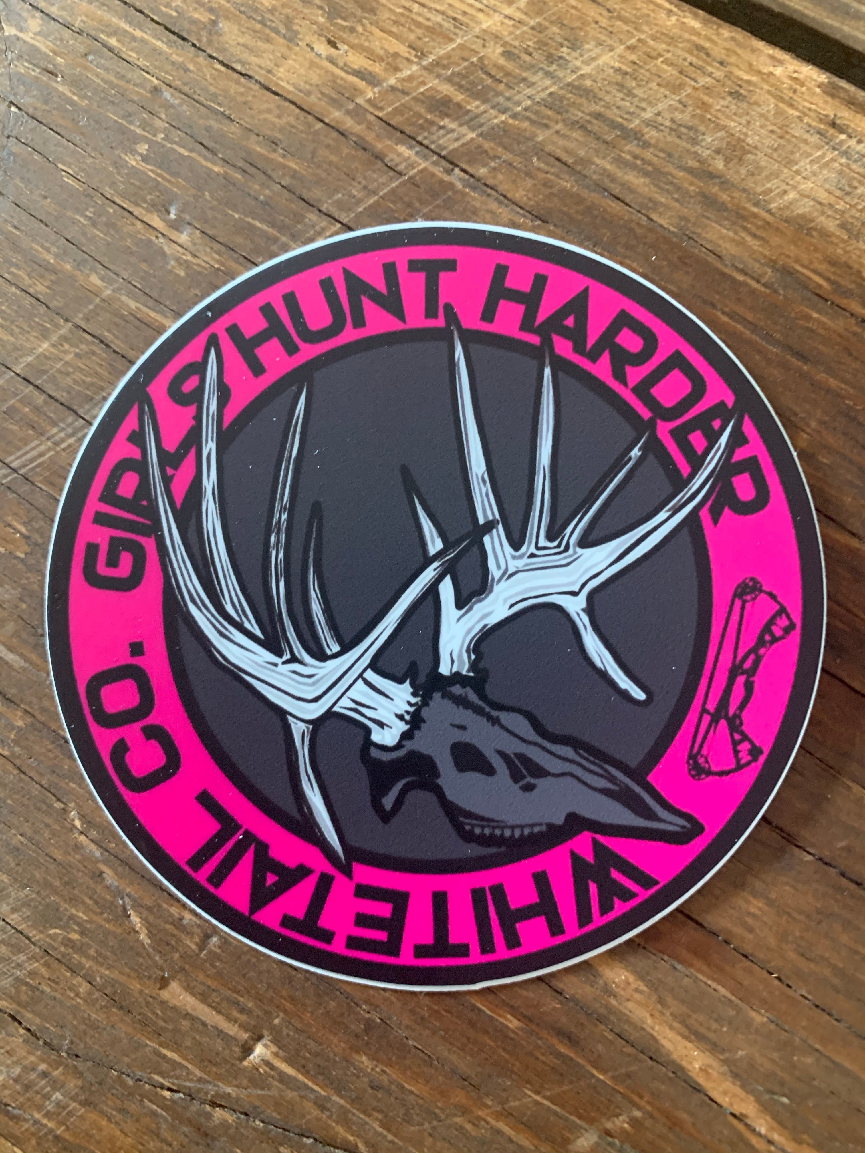Whitetail Co. Girls Hunt Harder 3” Decal