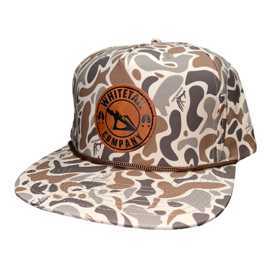 Whitetail Co. Leather Broadhead Patch Old Camo Trucker