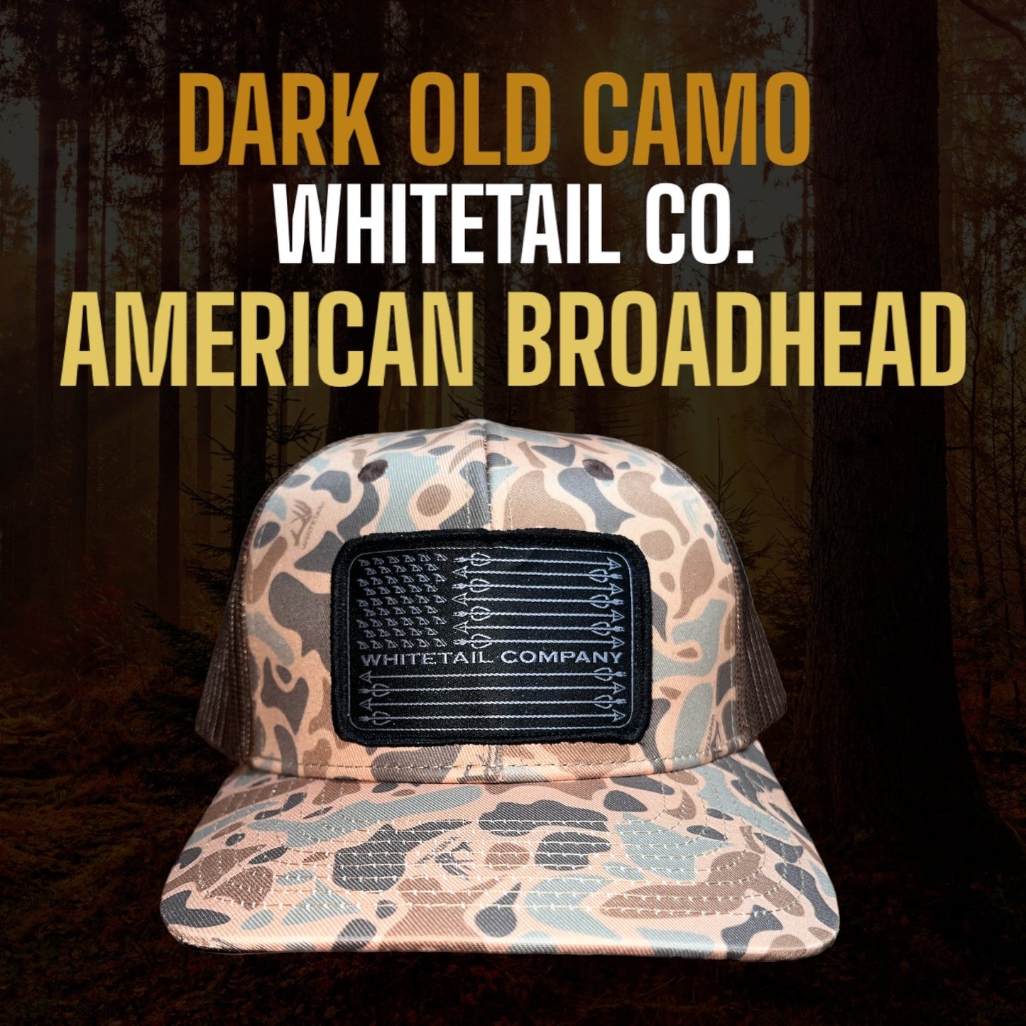Whitetail Co. American 🇺🇸 Broadhead Dark Old Camo Trucker