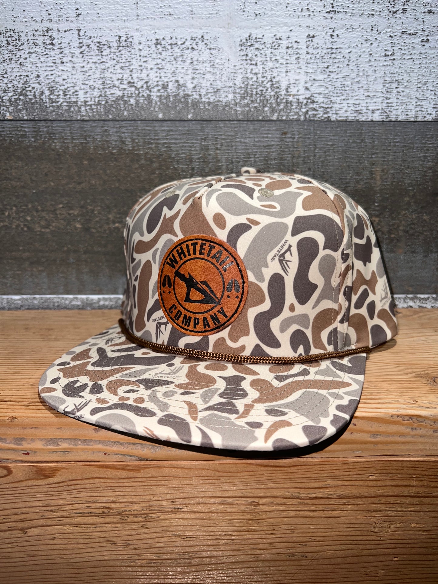 Whitetail Co. Leather Broadhead Patch Old Camo Trucker
