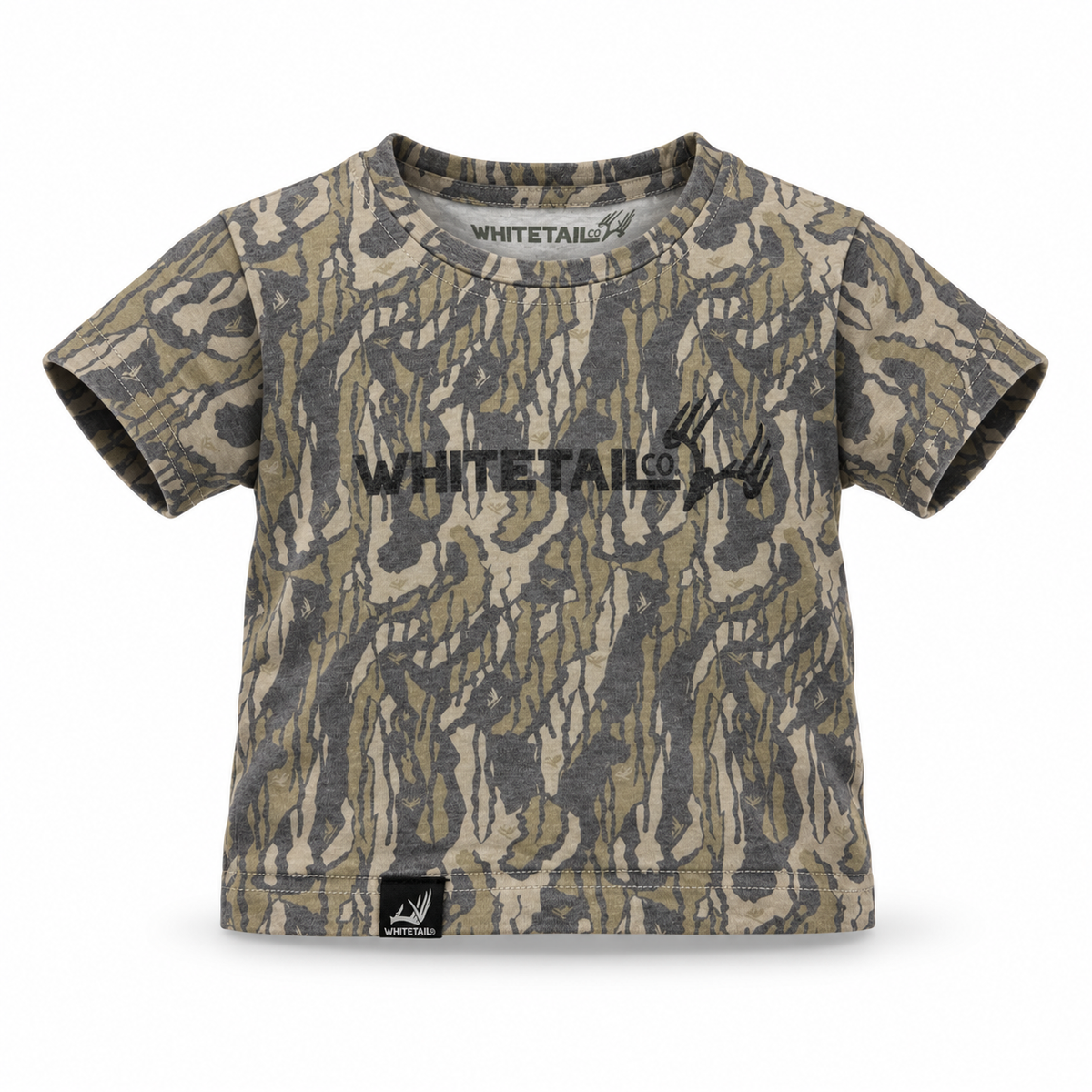 Whitetail Co. | Old Faded Tee | Tree Bark Camo | Kids
