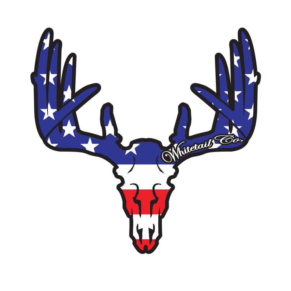 4" Whitetail Co. American Buck Skull Decal