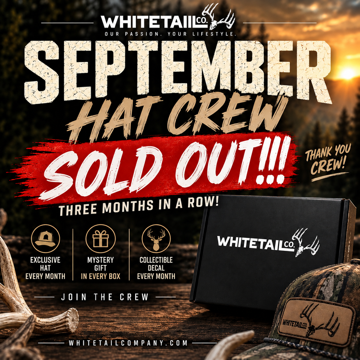 Whitetail Co. | October 26 | Hat Crew | VERY LIMITED