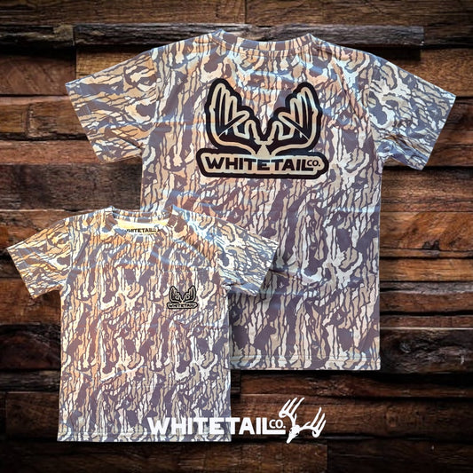 New !!! Whitetail Co. Youth Old Tree Bark Camo Faded Pocket Tee