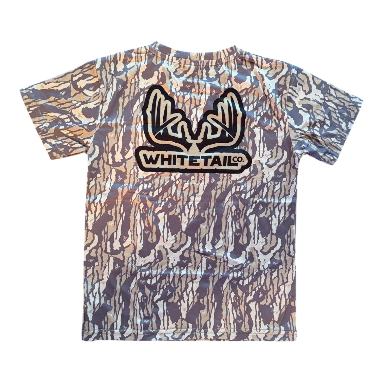 Whitetail Co. Youth Old Tree Bark Camo Faded Pocket Tee