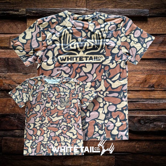 New !!! Whitetail Co. Old Dark Duck Camo Faded Pocket Tee