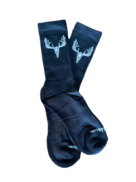 Whitetail Co. Bamboo Base Layer Black Crew Socks