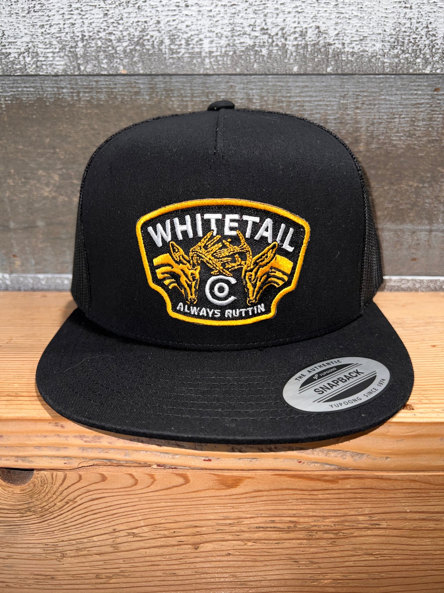 Whitetail Co. Always RUTTIN Yupoong 6006 Black