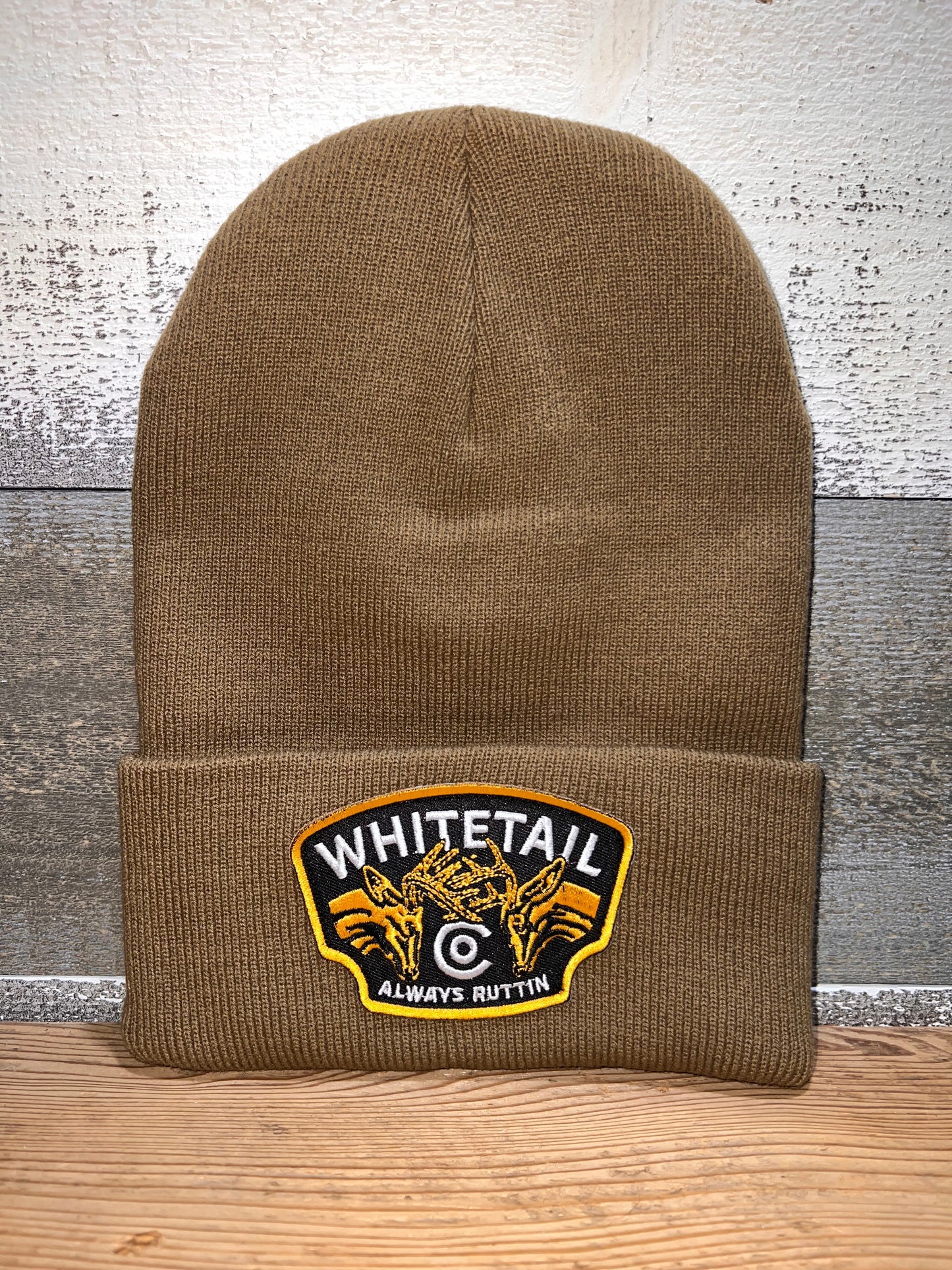 Whitetail Co. Always RUTTIN Winter Beanie Brown