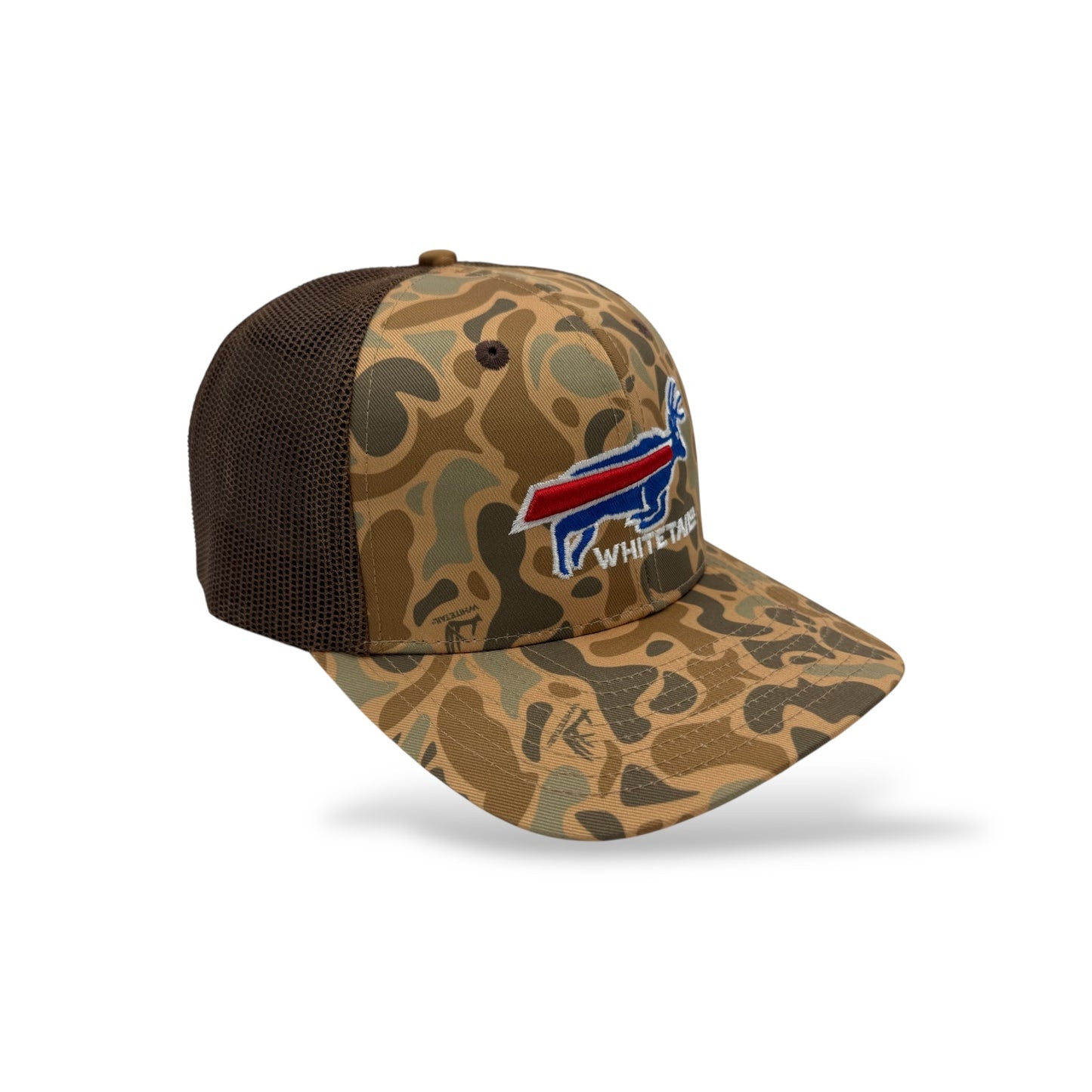 New !!! Whitetail Co. Buff Buck Duck Brown Camo Trucker