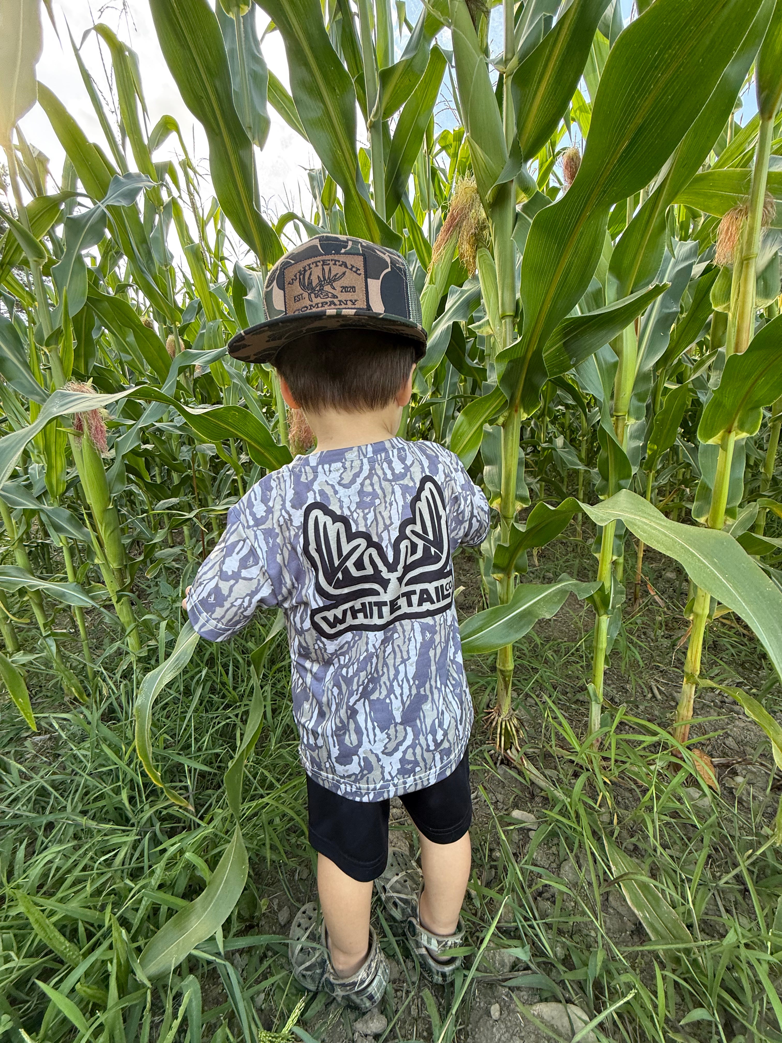 Whitetail Co. Toddler Old Tree Bark Camo Faded Pocket Tee