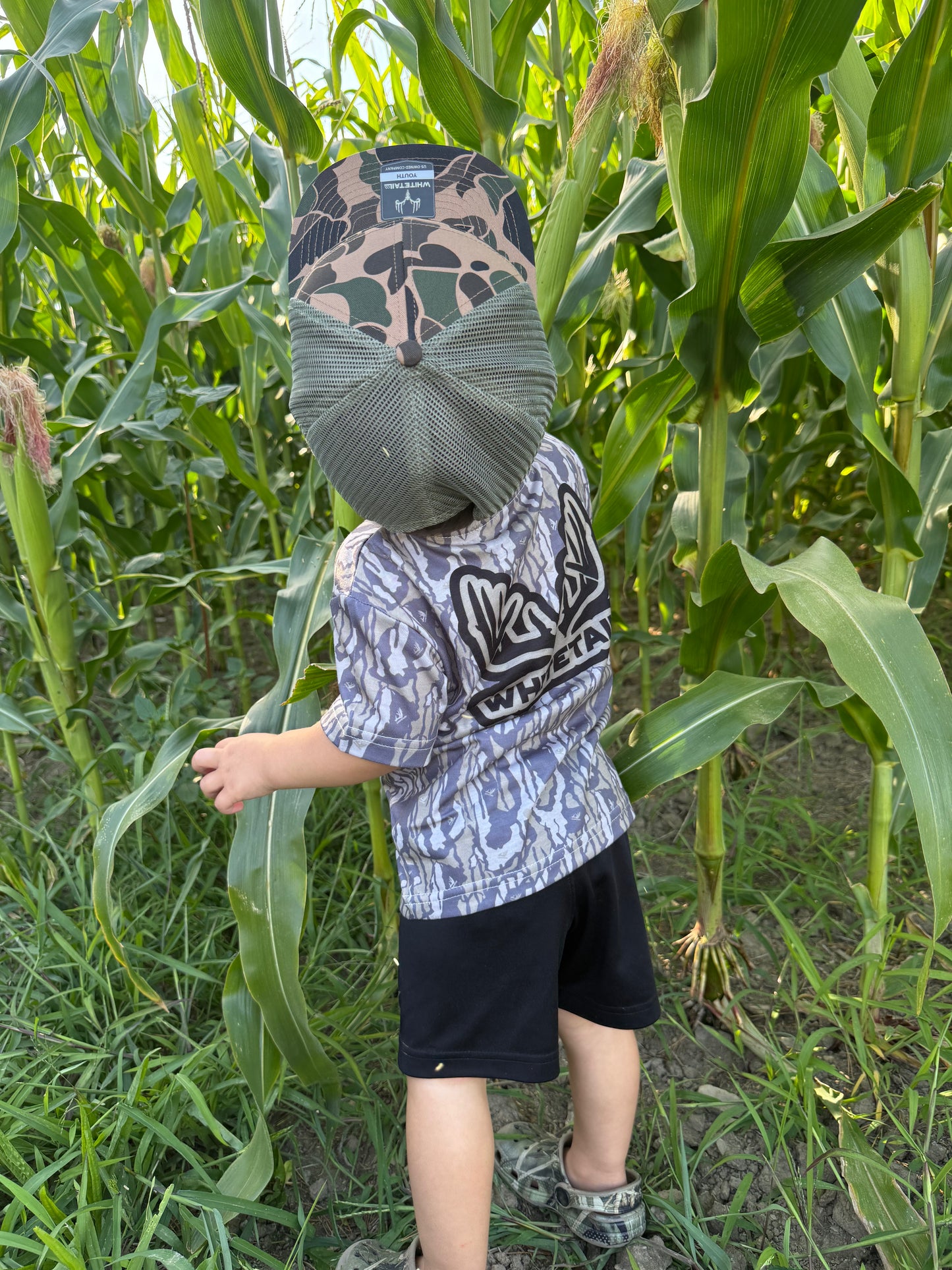 Whitetail Co. Toddler Old Tree Bark Camo Faded Pocket Tee