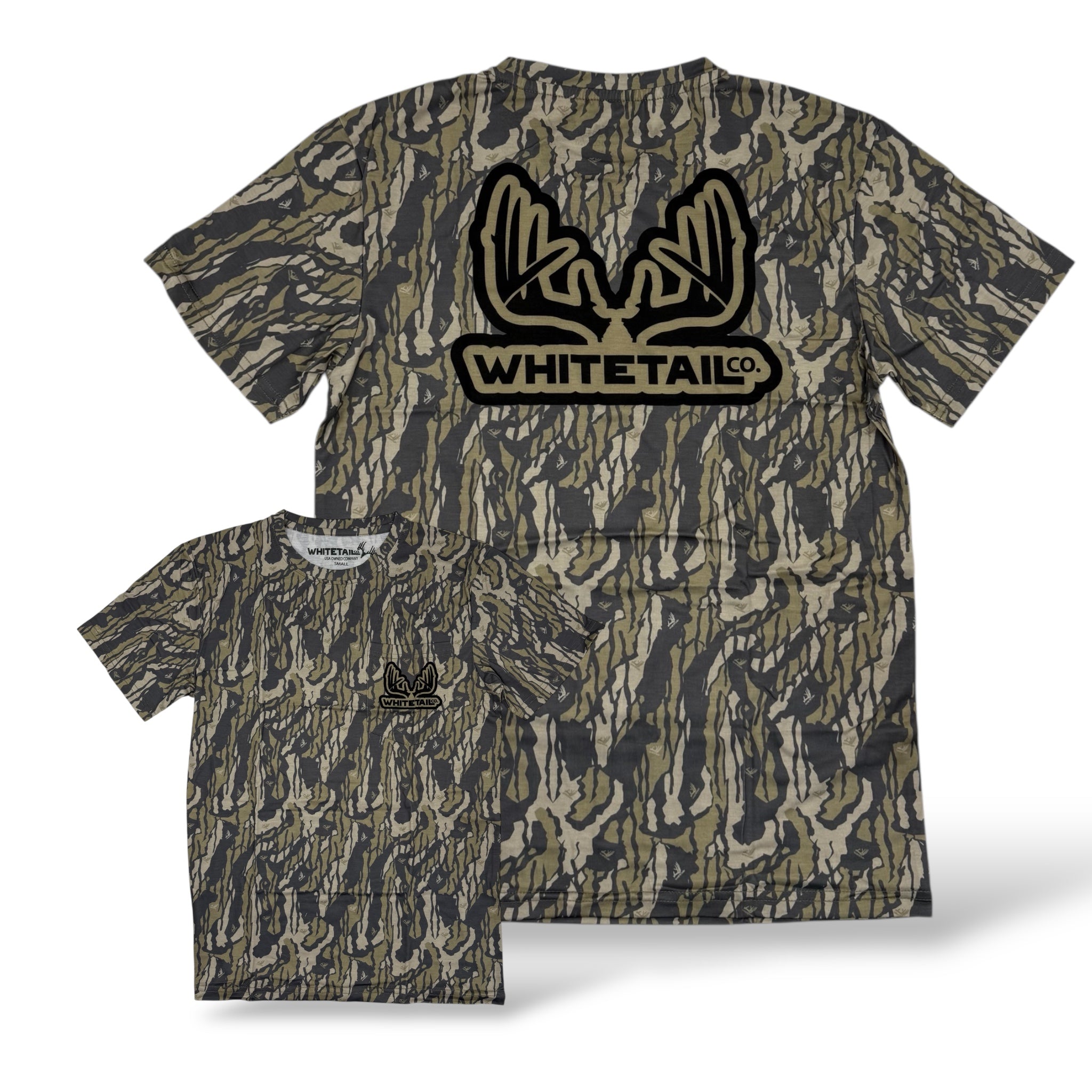 Whitetail Co. Old Tree Bark Camo Faded Pocket Tee