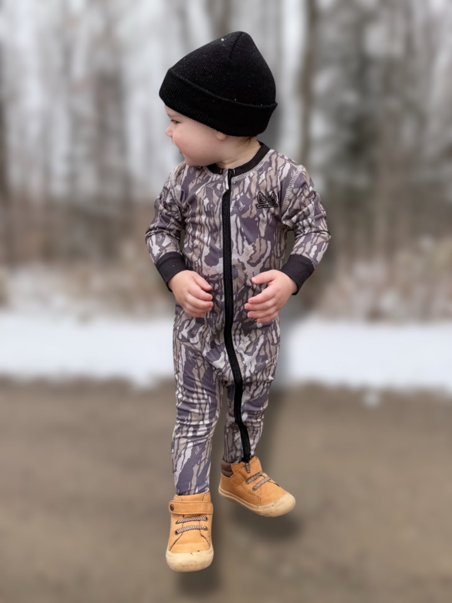 New !!! Whitetail Co. Old Tree Bark Footy Pajamas