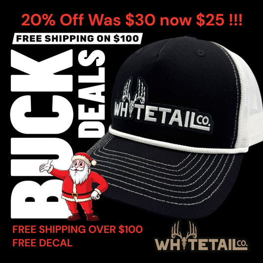 Whitetail Co. Logo Trucker Ropy Black/White