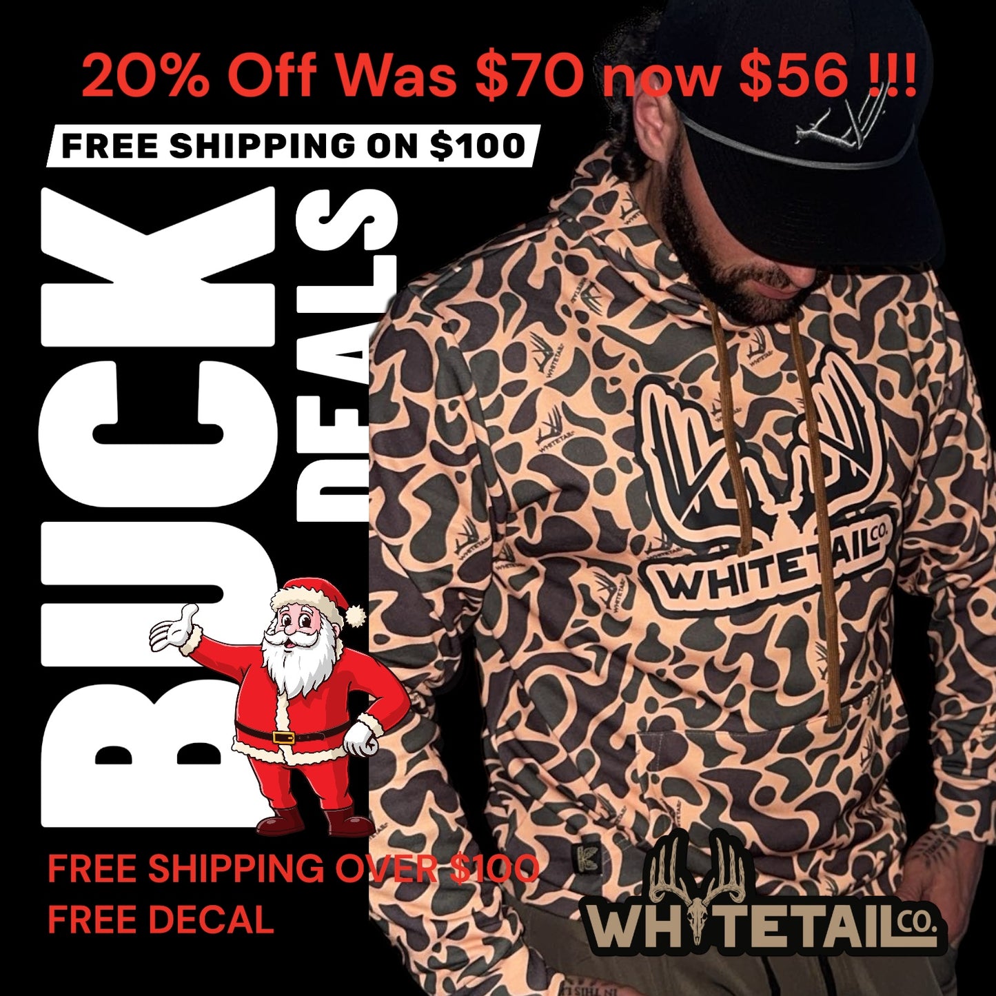 Whitetail Co. OLD Camo Logo Hoodie