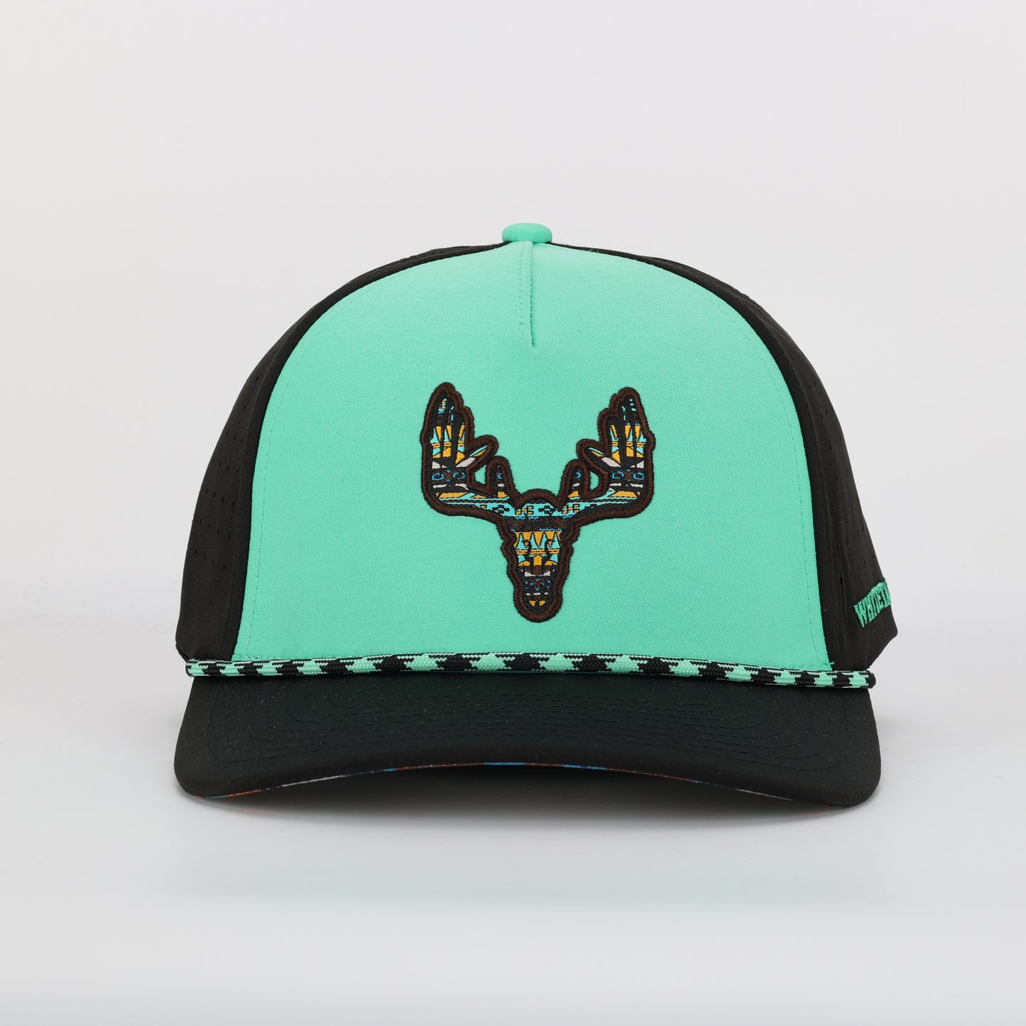 Whitetail Co. Western Buck Skull Teal Low/Mid Profile Trucker