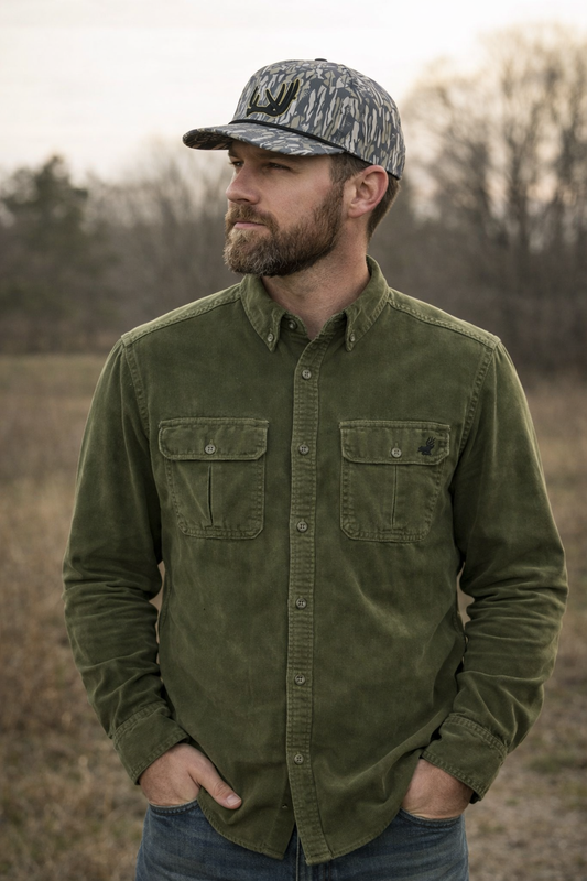 Coming Fall 26 Whitetail Co. Old Worn  Corduroy Button Up Loden