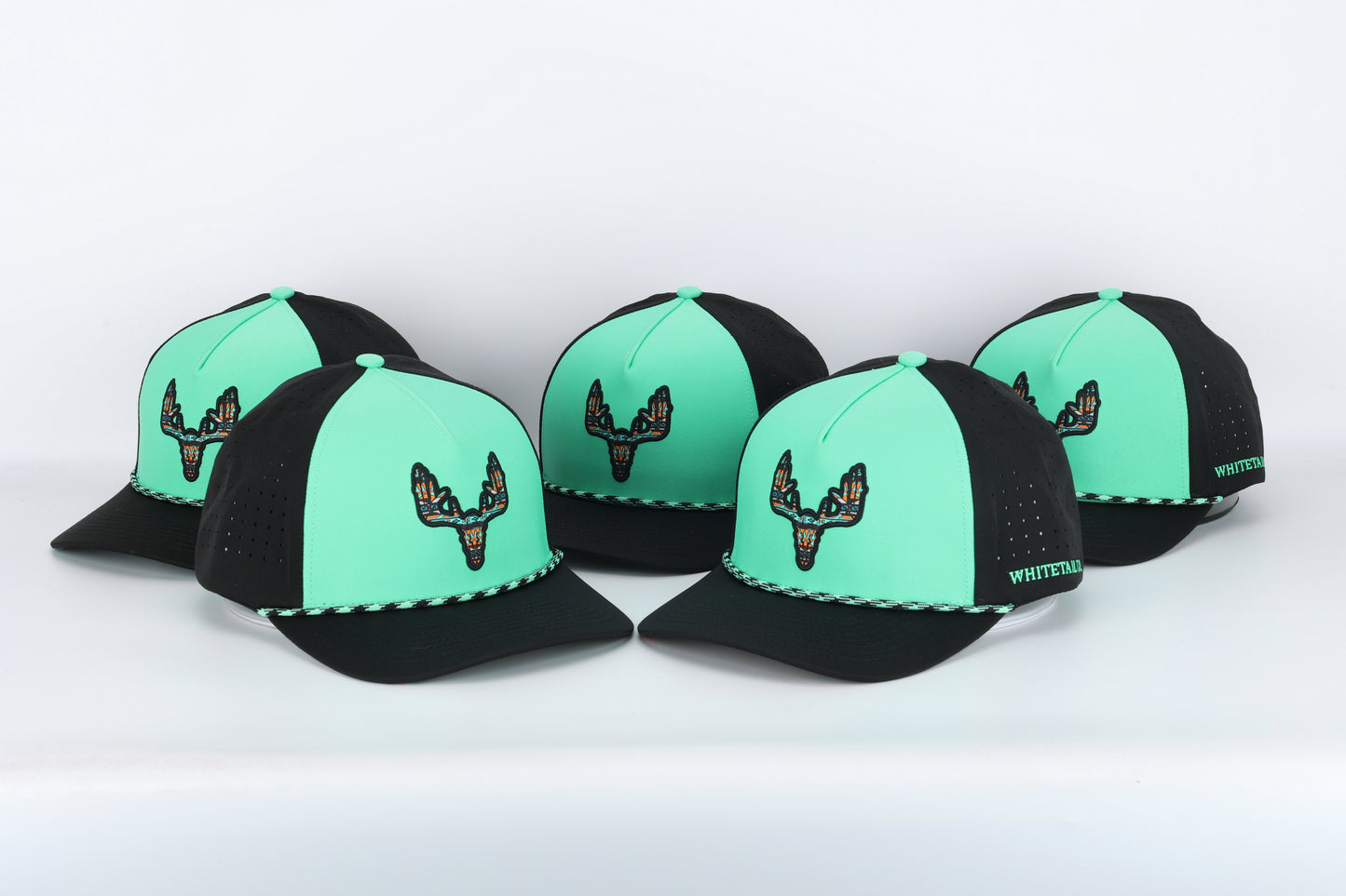 Whitetail Co. Western Buck Skull Teal Low/Mid Profile Trucker