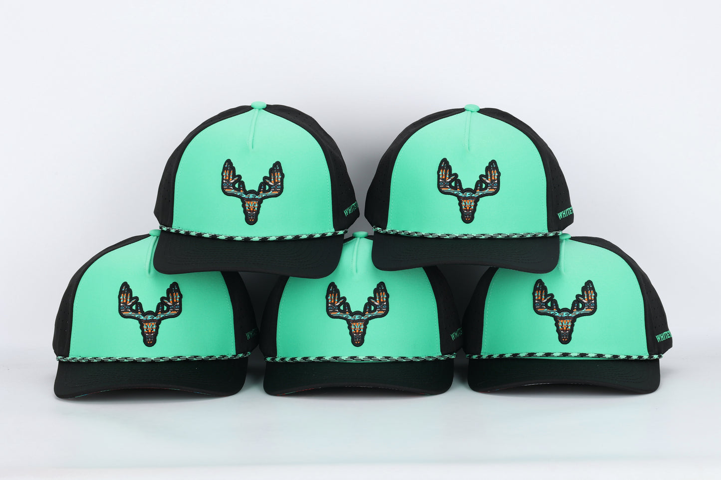 Whitetail Co. Western Buck Skull Teal Low/Mid Profile Trucker