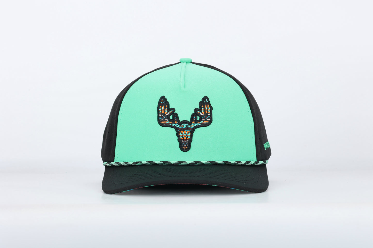 Whitetail Co. Western Buck Skull Teal Low/Mid Profile Trucker