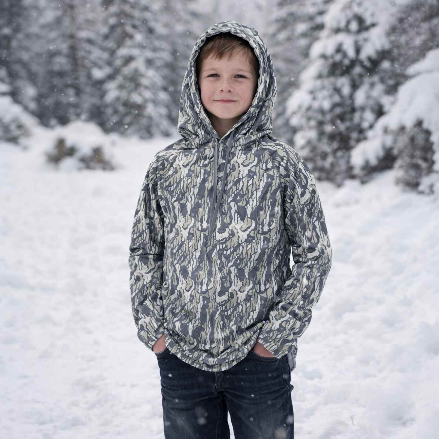 Whitetail Co. Youth Light Weight Hoodie Tree Bark