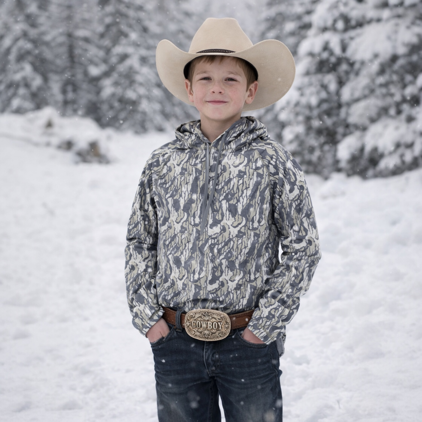 Whitetail Co. Youth Light Weight Hoodie Tree Bark